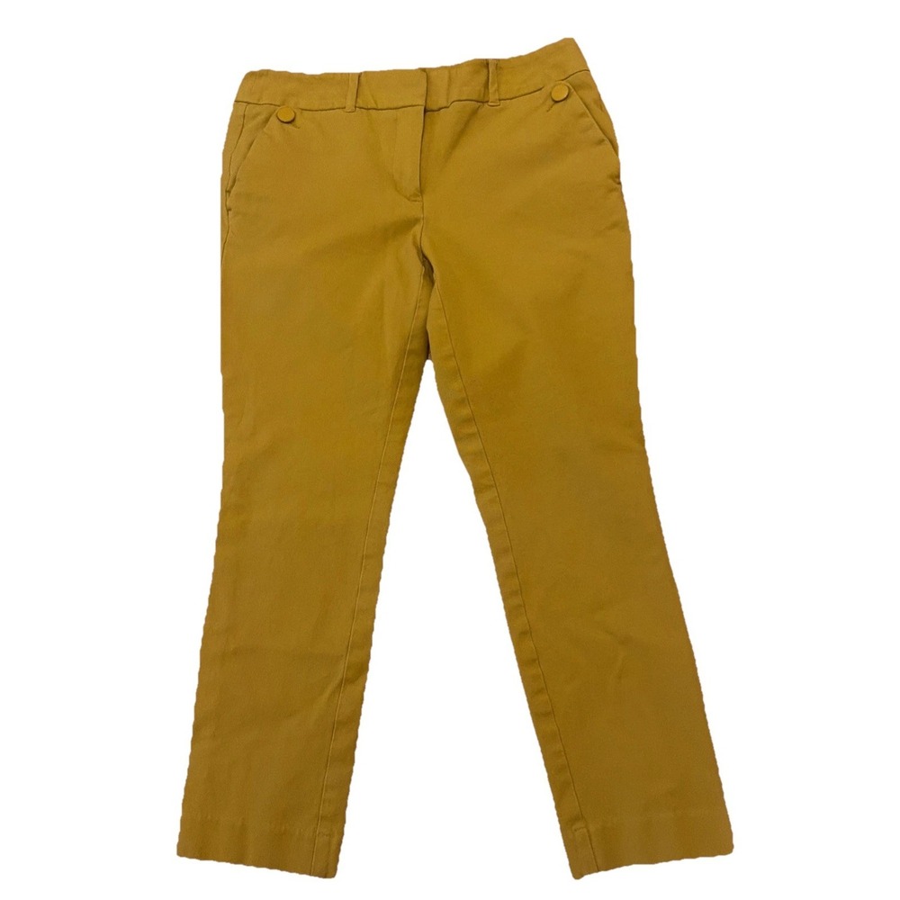 LOFT Skinny Ankle Pants Petite 6 Dark Yellow Stretch Career Ankle Pants